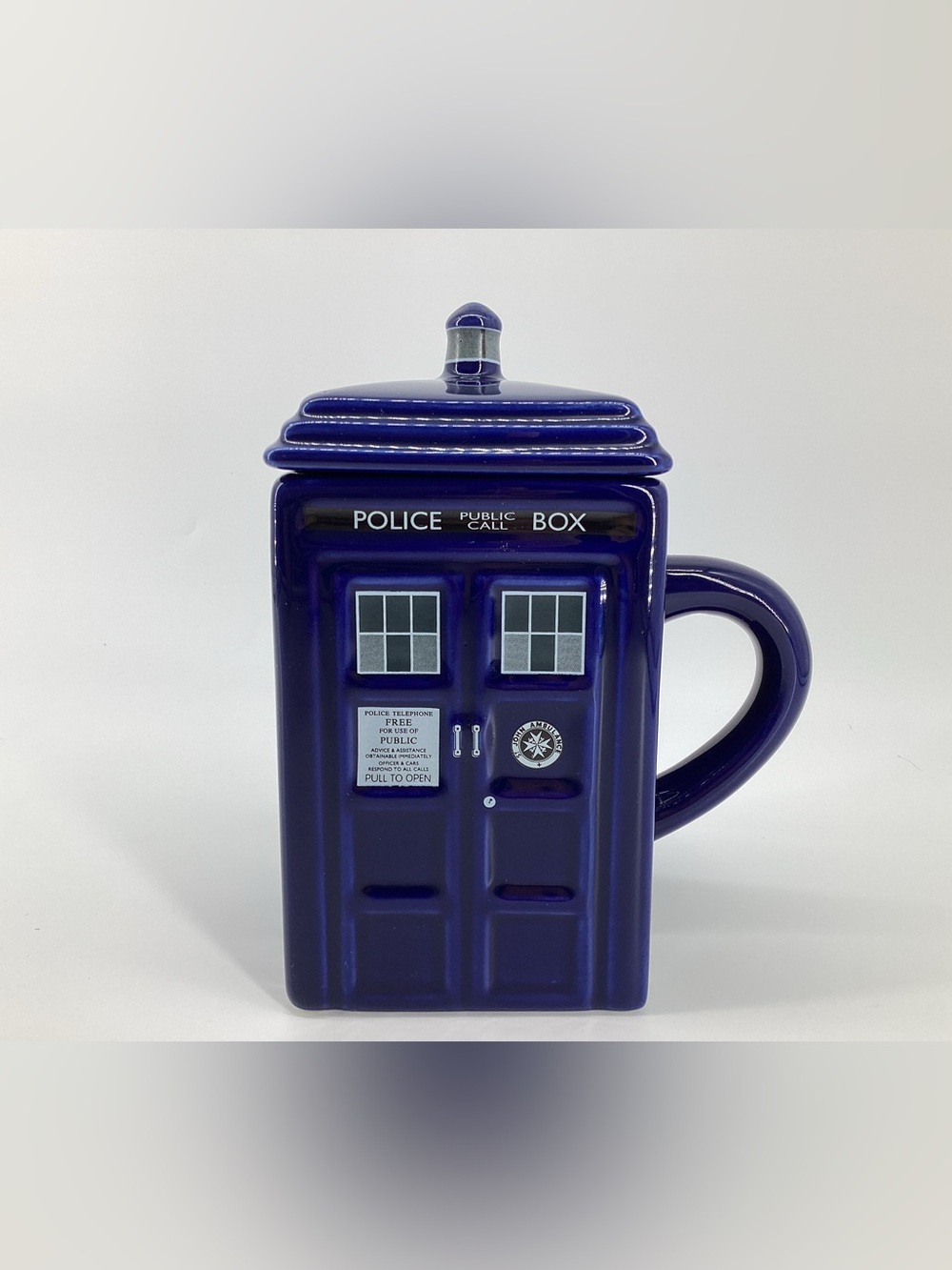 Zeon Dr. Who BBC Square Blue Tardis Police Public Call Box Mug 16 oz